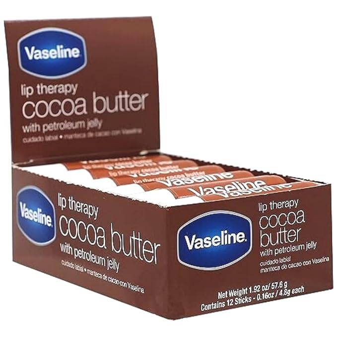 Vaseline Lip w/o Backer Card Cocoa - 12 Pack Box-VivaGrace Women
