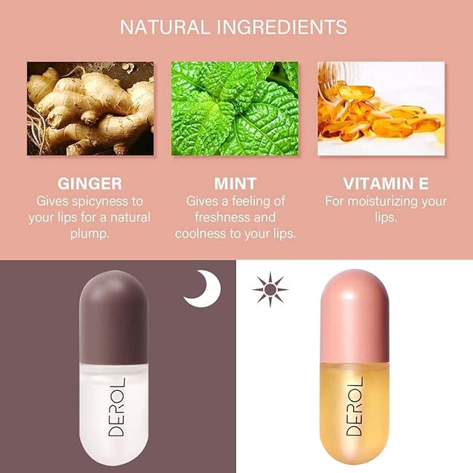 Lip Plumper Set, Day and Night Lip Plumper Gloss/Plumping Lip Balm/Lip Cosmetics Lip Mask for All Day-VivaGrace Women