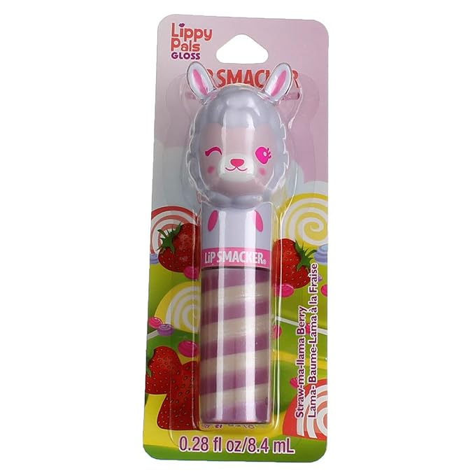 Lip Smacker Lippy Pals Swirls Llama, Flavored Moisturizing & Smoothing Soft Shine Lip Balm, Hydrating & Protecting Fun Tasty Glossy Finish, Cruelty-Free & Vegan - Straw-Ma-Llama Berry-VivaGrace Women