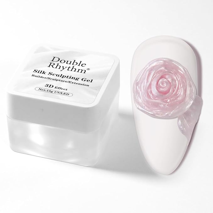 Double Rhythm 3D Nail Gel Pearl Solid Sculpting Gel for Nail Art Non-Sticky Hard for Building Carving Molding Extension Soak Off UV/LED Nail Art Salon Home DIY 0.5 Oz (Light Pink-Silk 03)-VivaGrace Women