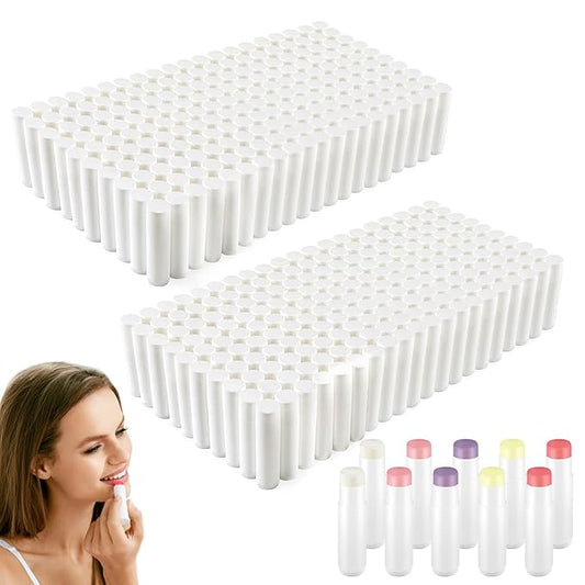 400 Count Lip Balm Bulk with Jasmine, Cherry, Lemon, Blueberry, Rose Flavors Lipstick Prevent Dryness and Chapping Natural Moisturizer For Dry Lips, Unlabeled Filled-VivaGrace Women