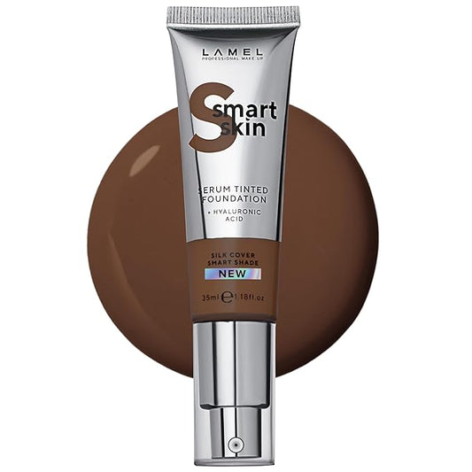 LAMEL Smartskin Serum Tinted Foundation - Hydrating & Nourishing - Hypoallergenic & Skin-Caring - Color Correcting - Anti-Aging Formula with Hyaluronic Acid, 412-1,18 fl.oz-VivaGrace Women