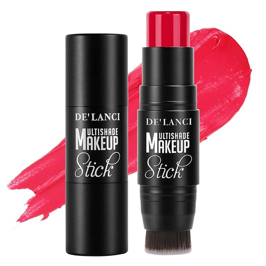 Creamy Blush Stick With Brush for Mature Skin/Lip/Eyes,Lightweight Luxuriously Blendable Rose Color Matte Multi Blush Stick for All Ages, Long Lasting Waterproof Cream Blush for Cheeks/Face #2-VivaGrace Women