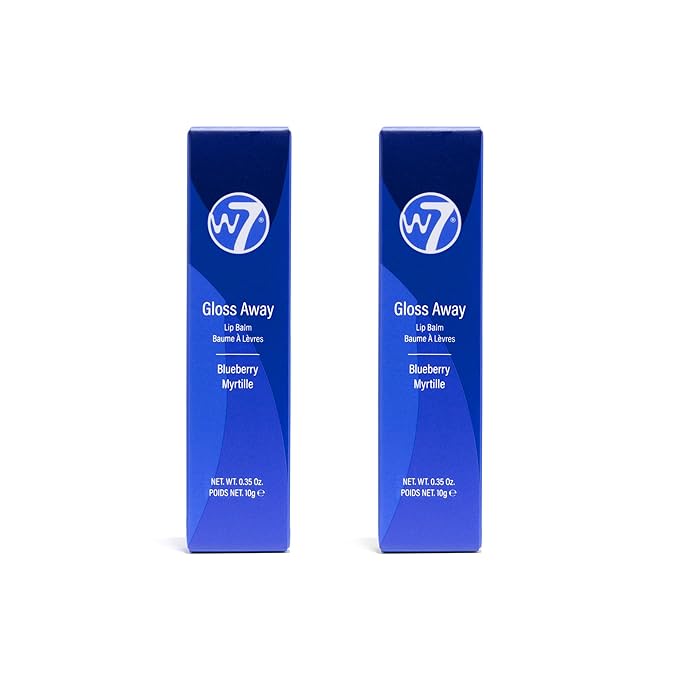 W7 Gloss Away Lip Balm - 2 Piece Set - Nourishing Lip Balm Formula With Shea Butter - Blueberry-VivaGrace Women