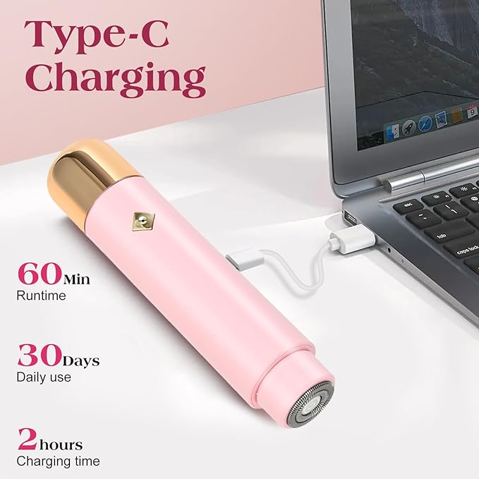 Electric Shaver & Bikini Trimmer for Women – 2-in-1 Design, Waterproof, Type-C Charging, Gentle on Sensitive Skin, Ideal for Travel and Daily Use, Pink-VivaGrace Women
