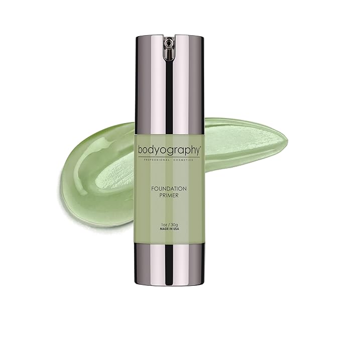 BODYOGRAPHY - Foundation Primer (Green): Flawless Anti-Aging Salon Makeup Primer w/Vitamin E, A, Jojoba, Grapeseed Oil | Control Shine | Gluten-Free, Cruelty-Free, 1 oz.-VivaGrace Women