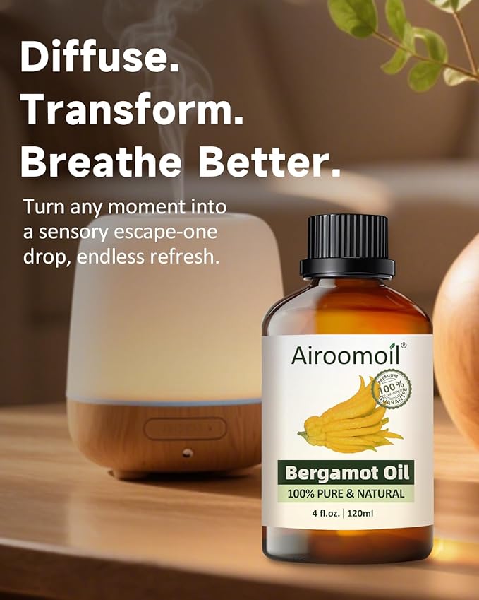 Bergamot Essential Oil Pure Citrus Oils Aromatherapy for Natural Reed Diffuser & Soap Making Fall Scents Room Spray Skin 4 Fl Oz-VivaGrace Women