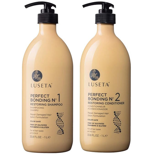 Luseta Perfect Bonding Restoring Shampoo & Conditioner Set, Bond Strengthening & Color Longevity for All Hair Type, Bond Repair Shampoo and Conditioner Set Sulfate & Paraben Free, 2x33.8 oz-VivaGrace Women