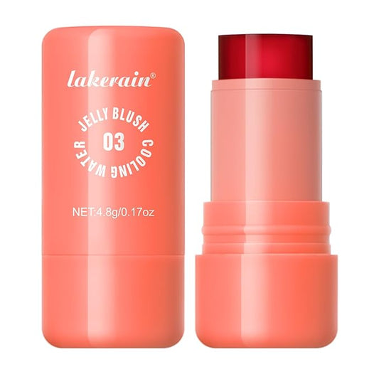 Multi-Use Cooling Water Jelly Blush/Lip Tint & Eye Shadow - Sheer Stain withBuildable Watercolor Finish - Long-Lasting Moisture - 1,000+ Swipes Per Stick - Jelly Texture for Lip & Cheek (Coral)-VivaGrace Women