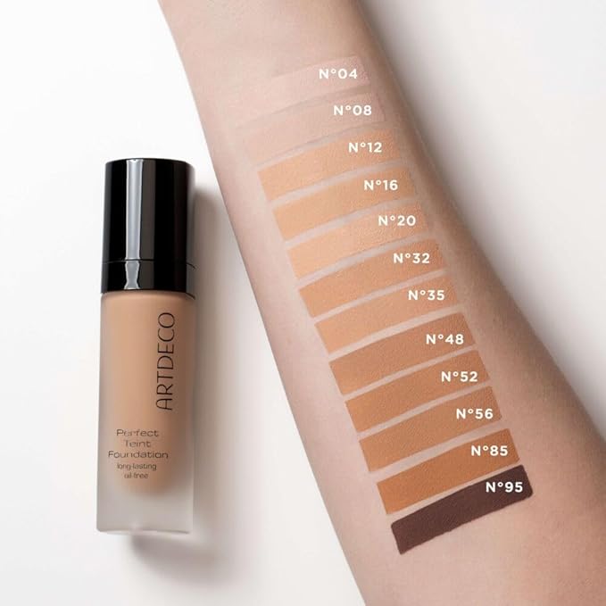 ARTDECO Perfect Teint Foundation - Neutral Deep Truffle - Lightweight Liquid Formula - Medium-Full Coverage - Without Mask-Like Effect - Conceals Imperfections - Vegan Makeup - Hyaluron - 0.67 Fl Oz-VivaGrace Women