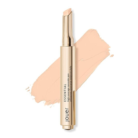 Jouer Essential High Coverage Concealer Pen - Under Eye Concealer for Dark Circles - Brightening Makeup for Eye Circles - Color Corrector Eye Primer with Hyaluronic Acid and Vitamin E-VivaGrace Women