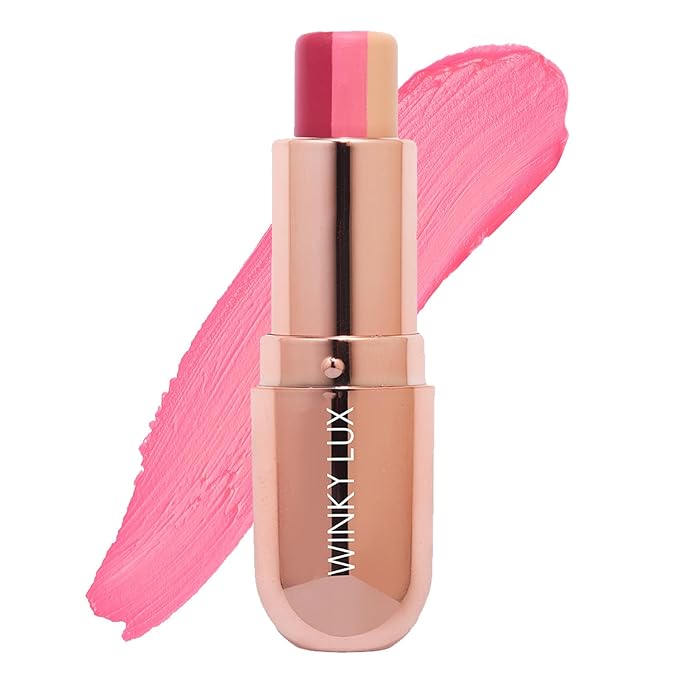 Winky Lux Strawberry Rose Tri-Color Tinted Lip Balm – Hydrating Lip Balm, Sheer Pink Tint, Lip Care with Jojoba Oil & Vitamin E, Moisturizes & Softens Dry Lips, Buttery Soft with Strawberry Rose Scent-VivaGrace Women