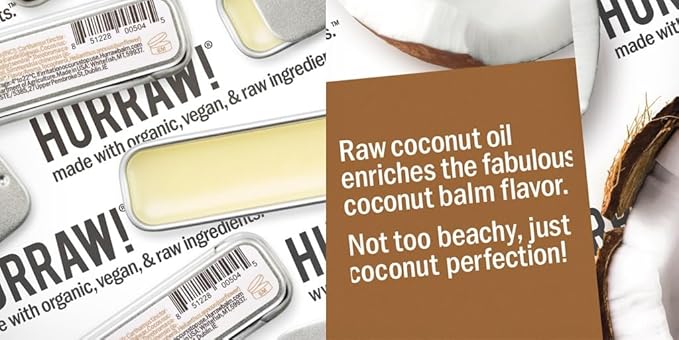 Hurraw! Coconut, Mint, Vanilla Lip Balm Slim Slider Tins, 3 Pack Bundle: Organic, Certified Vegan, Cruelty and Gluten Free. Non-GMO, All Natural Ingredients. Bee, Shea, Soy and Palm Free. Made in USA-VivaGrace Women