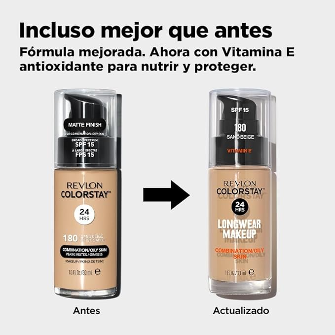 Revlon Colorstay Liquid Makeup Foundation with Pump - 180 Sand Beige-VivaGrace Women