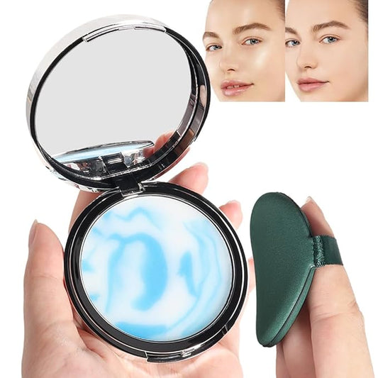 Oil-Controlled Matte Finish Powder: Silky, Skin-Adhering, Natural, Long-lasting, and Dimensional Pressed Powder Compact with Mini Powder Puff for Long-Lasting Makeup-VivaGrace Women