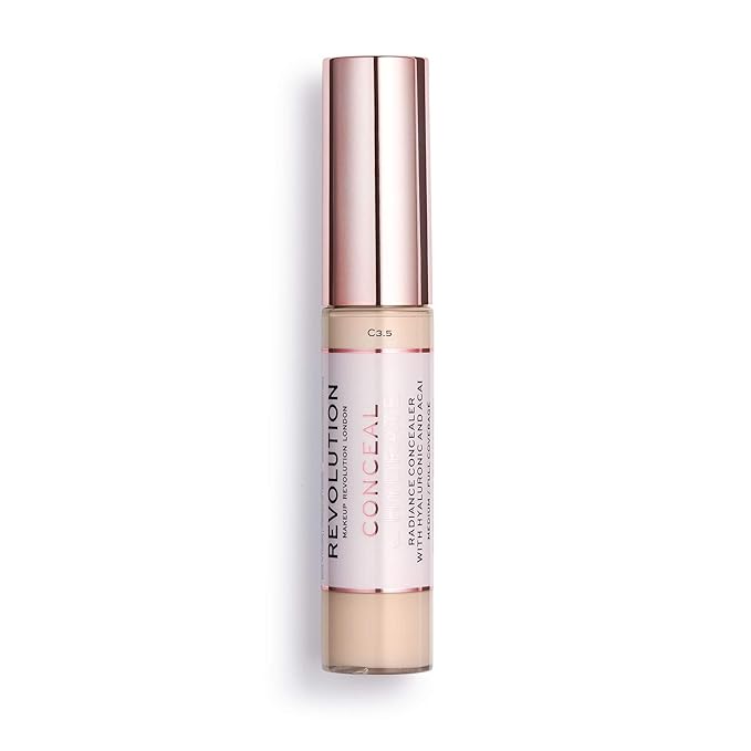 Makeup Revolution Conceal and Hydrate Concealer, Full Coverage & Matte Finish, C7.5 for Medium Skin Tones, Vegan & Cruelty-Free, 0.7 Fl Oz-VivaGrace Women