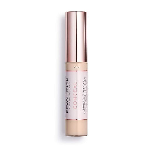 Makeup Revolution Conceal and Hydrate Concealer, Full Coverage & Matte Finish, C7.5 for Medium Skin Tones, Vegan & Cruelty-Free, 0.7 Fl Oz-VivaGrace Women