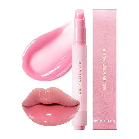 Nature Republic HONEY MELTING LIP PLUMPING (11 PINK) SOFT LIP STICK Tint & Plump Hydrating Gloss, Moisturizing balms, Volumizing formula & Sheer tint, Glowy Finish, korean make up-VivaGrace Women