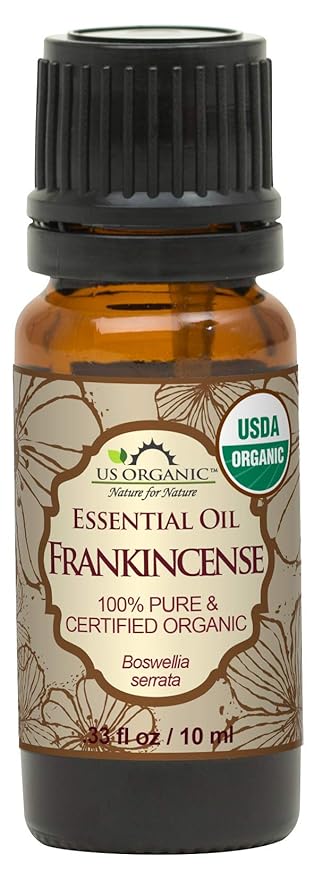US Organic 100% Pure Frankincense Essential Oil, USDA Certified Organic, Steam Distilled, Boswellia serrata, Sourced from India, Topically or in Diffuser, Perfect for Aging Skin, All skin type (10 ml)-VivaGrace Women
