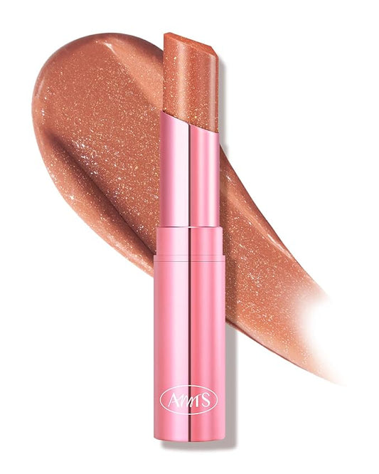 AMTS Tinted Lip Balm - Slip | Hydrating Glitter Lipstick | Pearl Shimmering Daily Lip Makeup for dry, cracked, chapped lips | korean beauty Moisture Lip Tint-VivaGrace Women