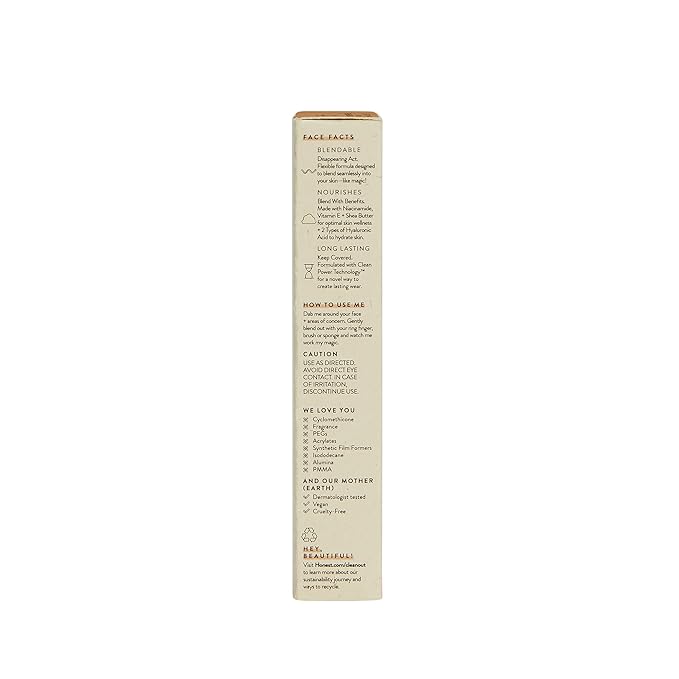 Honest Beauty Fresh Flex Concealer with Niacinamide + Vitamin E + Hyaluronic Acid | Vegan + Cruelty free | Toffee, 0.17 fl oz-VivaGrace Women