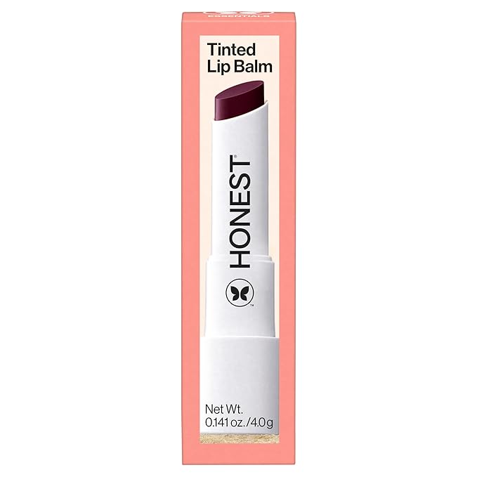Honest Beauty Tinted Lip Balm | Antioxidant-rich Acai Extracts + Avocado Oil | EWG Certified, Vegan, Cruelty Free | Plum Drop-VivaGrace Women
