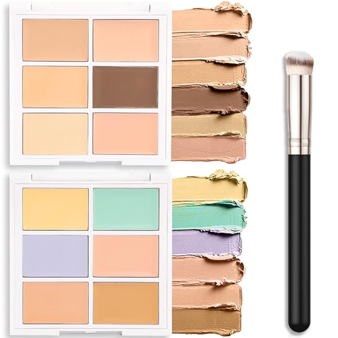 Concealer Cream Makeup Palette Color Corrector,Under Eye Brightener Concealer Dark Circle Concealer Palette,Waterproof Foundation Cream Based Makeup Palette Full Face Contour Kit for Beginners-VivaGrace Women
