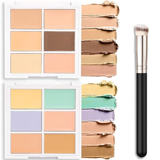 Concealer Cream Makeup Palette Color Corrector,Under Eye Brightener Concealer Dark Circle Concealer Palette,Waterproof Foundation Cream Based Makeup Palette Full Face Contour Kit for Beginners-VivaGrace Women