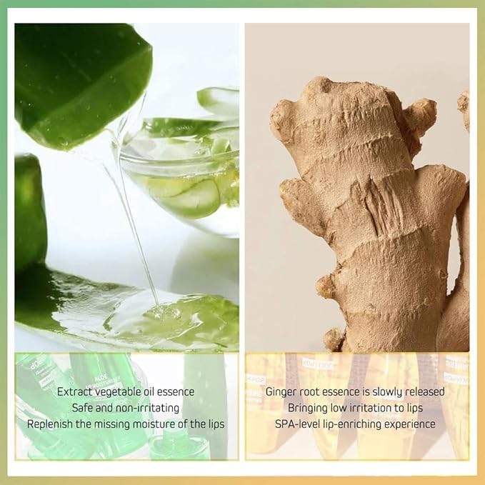 Lip Plumper Set, Natural Lip Plumper Moisturizing Aloe Vera Lip Gloss, Lip Plumper Gloss and Lip Care Serum, Beautiful Fuller, Hydrating & Reduce Fine Lines, Day and Night Ues Set-VivaGrace Women