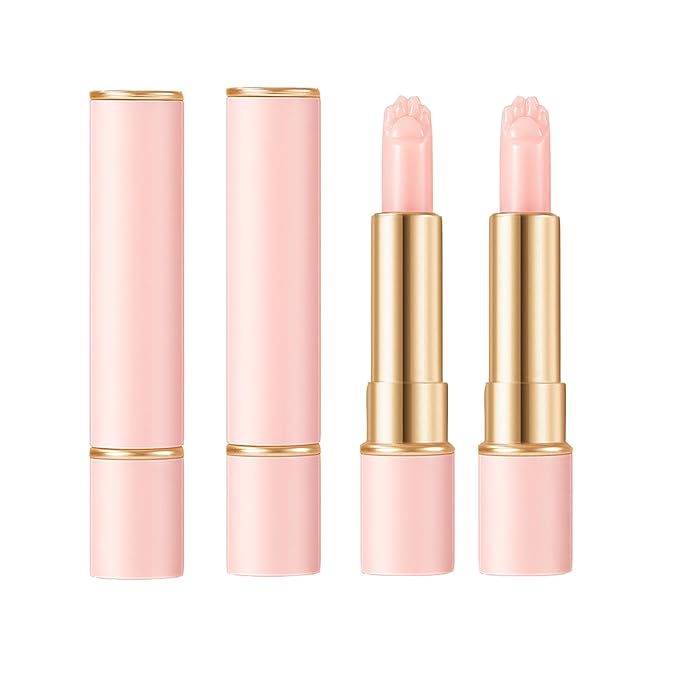 2PCS Thermochromic Lip Balm,Cat Paw Shaped Color Changing Lip Balm, Mini Cute Moisturizing Lip Balm, Long Lasting Lip Balm for Dry Lips Temperature Change Fruit Jelly Lipstick for Female Student-VivaGrace Women