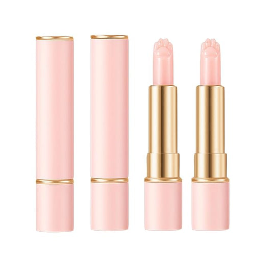2PCS Thermochromic Lip Balm,Cat Paw Shaped Color Changing Lip Balm, Mini Cute Moisturizing Lip Balm, Long Lasting Lip Balm for Dry Lips Temperature Change Fruit Jelly Lipstick for Female Student-VivaGrace Women