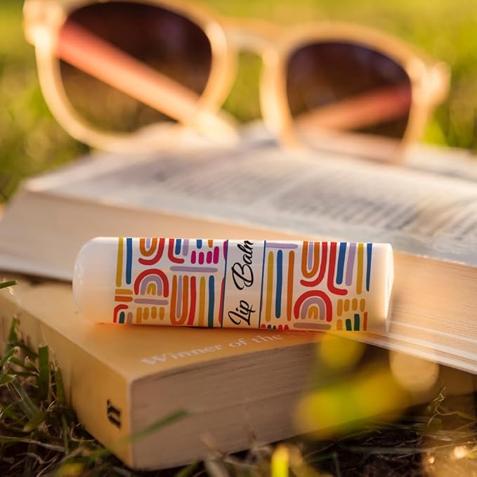 OLYCRAFT 100Pcs Self-Adhesive Lip Balm Tag Stickers 1.7x2.1 inch Waterproof Adhesive Label with Colorful Texture Rectangle Lipstick Tag Sticker for Lip Balm Container Tubes Lipstick Wrapping Decor-VivaGrace Women