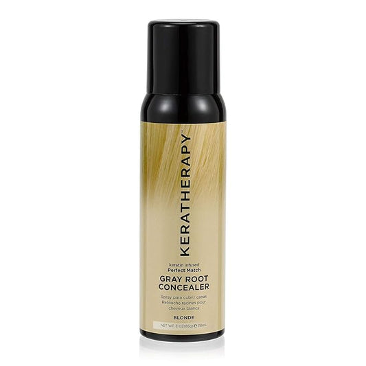 Keratherapy Keratin Infused Perfect Match Gray Root Concealer Spray, Blonde, 3 oz, 118 ml - Root Cover Up Spray to Hide Gray Roots - Keratin Therapy Hair Darkening & Temporary Scalp Concealer-VivaGrace Women