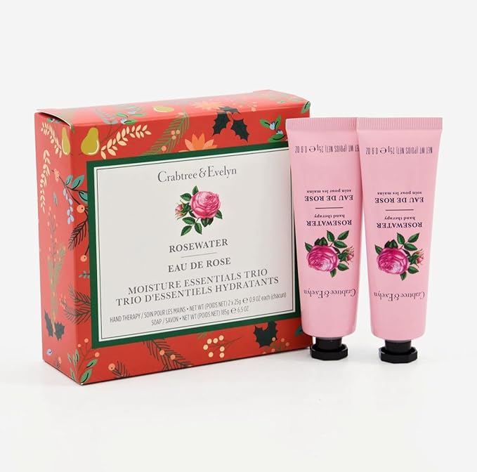Crabtree & Evelyn Rosewater Bar Soap & Hand Therapy Gift Set-VivaGrace Women
