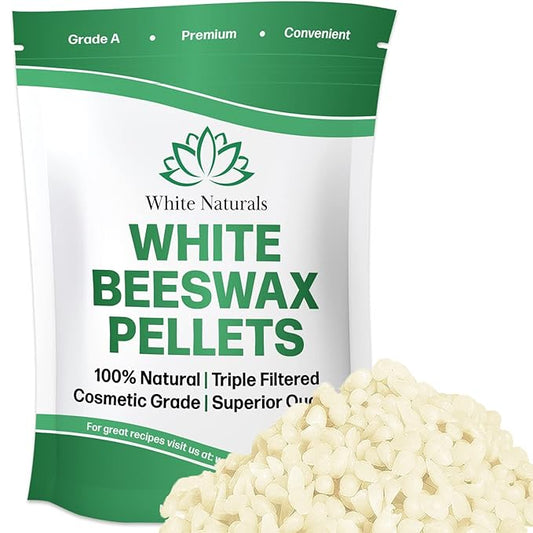 White Beeswax Pellets 8 oz, Pure, Natural, Cosmetic Grade, Bees Wax Pastilles, Triple Filtered, Great For DIY Lip Balms, Lotions, Candles By White Naturals-VivaGrace Women
