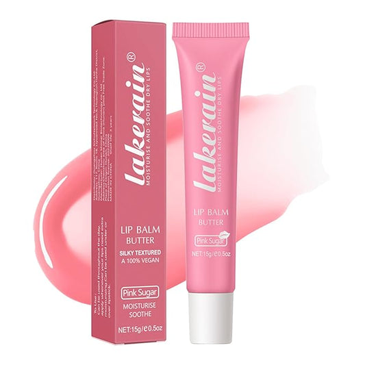 Lip Glowy Balm Butter Lip Balm Plumps Moisturizing Hydrating Lip Mask Repair Moisturizer Lips Care Lip Treatment for Dry Cracked Lip, Glossy Finish, Vegan Tinted Lip Balm Chapstick (#6 Pink Sugar)-VivaGrace Women