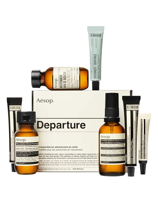 Aesop Departure 7-Piece Travel Kit! Seven Travel-Sized Essentials For Hand Care, Skincare And Oral Care! Cleanse And Moisturize The Hands, Skin & Oral Hygiene! Arrive Fresh-Faced At Your Destination!-VivaGrace Women