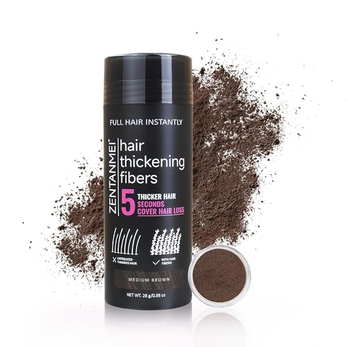 Hair Fibers for Thinning Hair for Women All-Natural Hair Building Fibers 0.98 Oz Hair Volume Powder Bald Spot Cover Up for Men & Women (Medium Brown)-VivaGrace Women