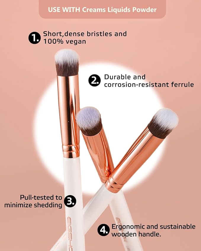 Eyeshadow Primer Brush Concealer Brush Crease Brush Eyeshadow Makeup Brush - Ivory-VivaGrace Women