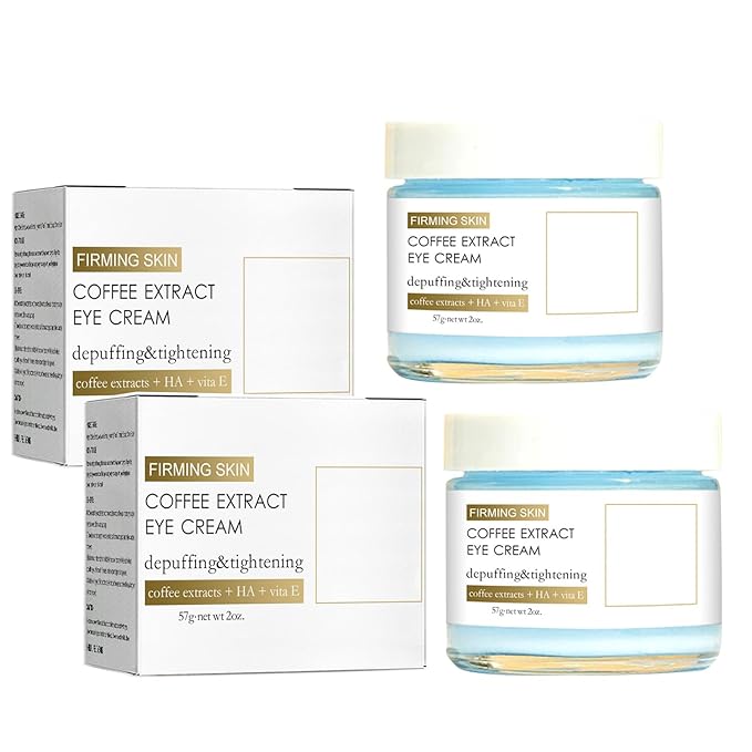 2PCS Caffeine Eye Cream for Dark Circles and Puffiness, Anti-Wrinkle Stay-Up Late Retinol Eye Cream, Tightening & Firming Skin, Dilute Dark Circles-VivaGrace Women