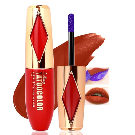 Peel Off Lip Stain -Lip Stain Peel Off Masque - Long Lasting, Waterproof and Transfer Proof Nude Lip Tint, Matte Finish Peel Off Makeup (04 First Kiss Stain)-VivaGrace Women