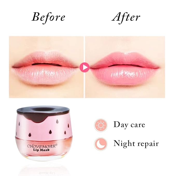 2PCS Honey Balm & Strawberry Lip Balm, Honey Lip Balm, Lip Masks for Dry and Cracked Lips with Brush, Lip Exfoliator & Moisturizer, Reduces Lips Lines & Lightens Lips, Anti-Wrinkle, Aging-VivaGrace Women