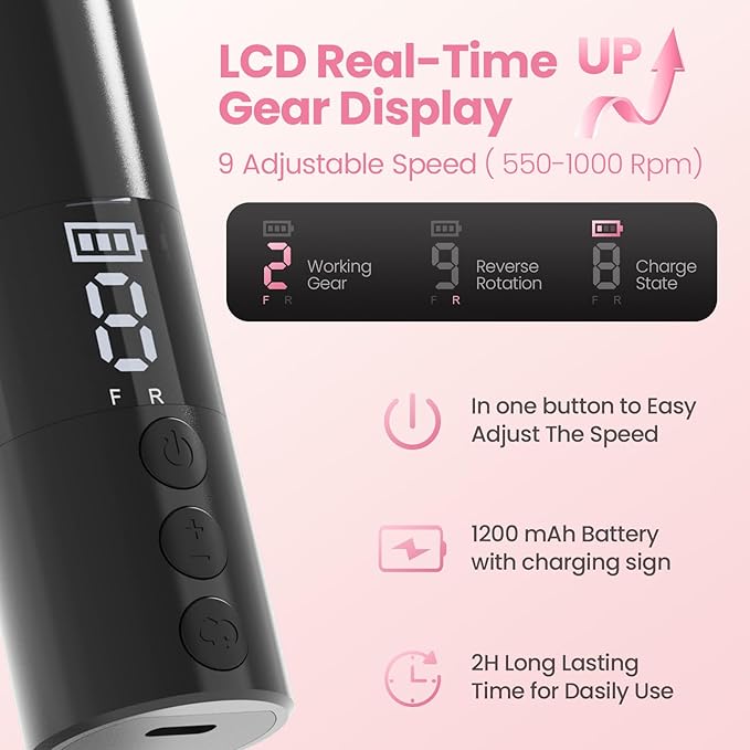 Electric Callus Remover for Feet, Rechargeable Professional Electronic Foot File Nail Grinder,9 Adjustable Speed Foot Sander Scrubber Pedicure Tool for Dry Dead Skin with Sandpaper Discs (Black)-VivaGrace Women