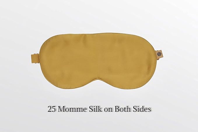 Premium Handcrafted 25 Momme Mulberry Silk Eye Mask for Sleeping (Golden Honey)-VivaGrace Women