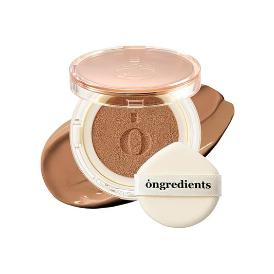 Skin Barrier Glow Cover Cushion, All-day Coverage, Glow Finish, Lightweight, Skincare-Like Texture, Non-cakey Makeup, Korean Cushion Foundation (#43N Moonlight, 0.15 oz)-VivaGrace Women