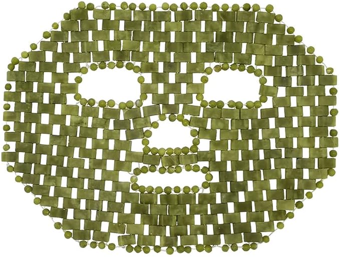 Jade Facial Mask,Natural Stone Jade Sleep Mask,Anti-Aging Jade Eye Mask Massage Tools for Puffy Eyes Dark Circles-VivaGrace Women