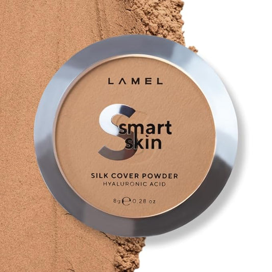 Lamel Smart Skin Silk Compact Powder - Long Lasting Pressed Finishing Powder - Oil Control Makeup, Suitable for Dry Skin, Lightweight Formula - 405 Tan Beige 0.28 oz-VivaGrace Women