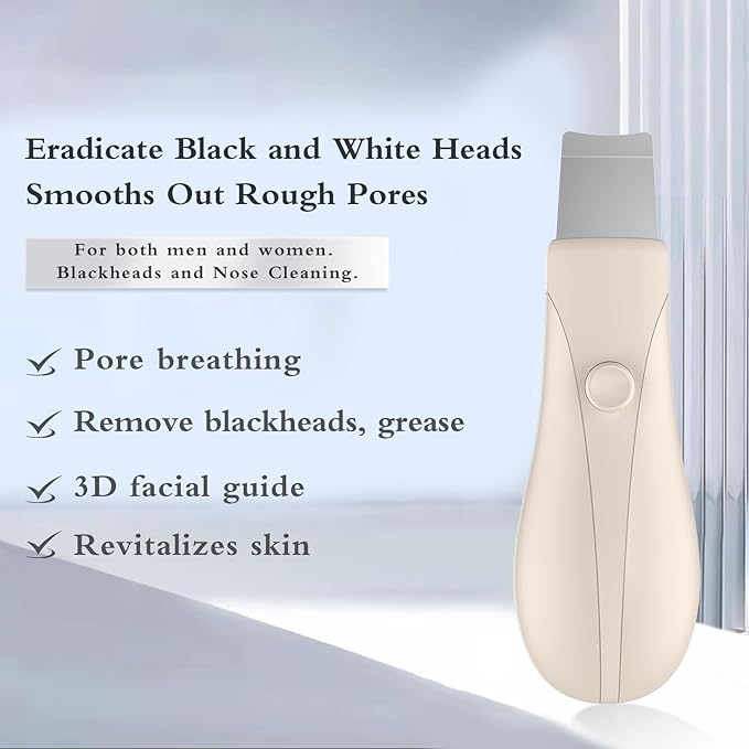 Skin Scrubber Face Spatula Skin Spatula Pore Cleaner Blackhead Remover Tools for Facial Deep Cleansing Skin Care Tool for Men and Women (Beige)-VivaGrace Women
