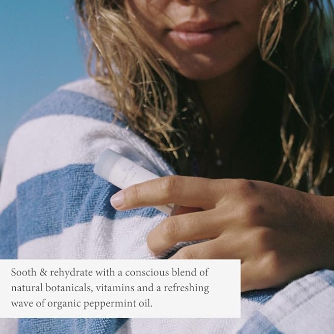 Cooling Lip Balm w/Organic Peppermint, Shea Butter, Vitamin E, Hydrating Chapstick, Soothe Dry Sunburnt Lips, After Sun Care, 2 Pack-VivaGrace Women