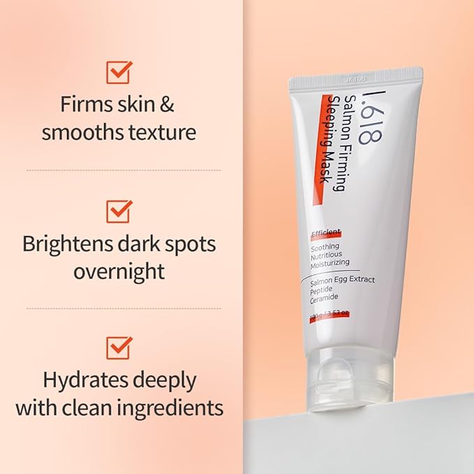 1.618 Salmon Firming Sleeping Mask with Ceramides & Hyaluronic Acid – Hydrating, Soothing, Anti-Wrinkle Overnight Face Mask for Dry & Sensitive Skin | Fragrance-Free | K-Beauty | 3.53oz-VivaGrace Women